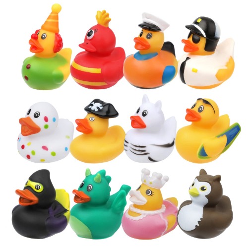 12 Assorted Rubber Ducks