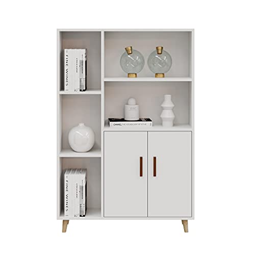 Panana Tall Cupboard Sideboard Storage Cabinet 2 Door Wooden for Living Room Bedroom Kitchen Room (B18) - B18