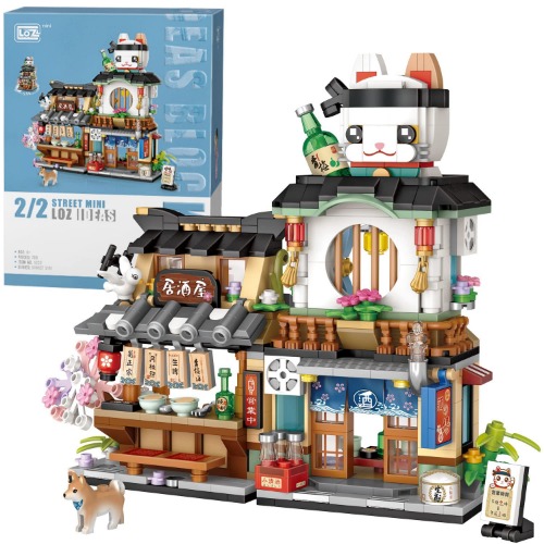 Japanese Street View Izakaya Shop, MOC Creative Japanese Toys Model Set, 789 PCS 