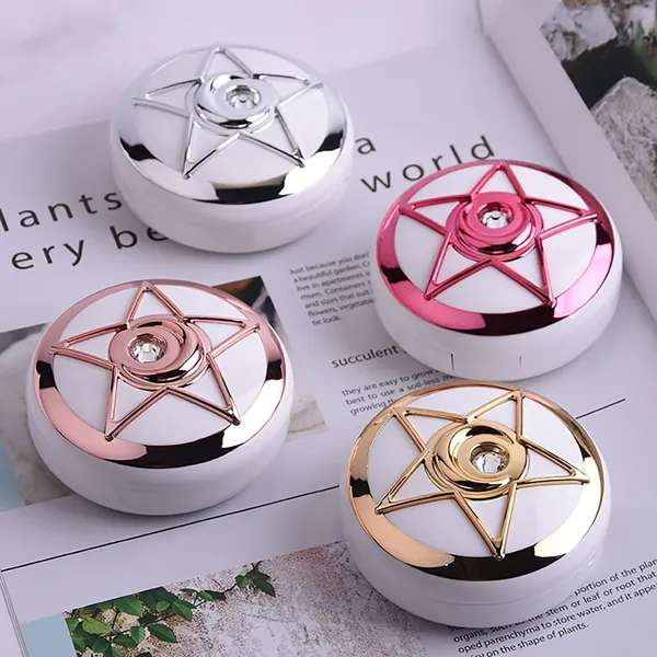 Contact Lens Case, Cute Mini Portable Travel Contact Lens Storage Set Box Kit with Mirror Tweezer Stick and Portable Solution Bottle Holder Girls Women Contact Lenses Case Leakproof Container Lenses Box Gifts (Rose Gold) - Rose Gold