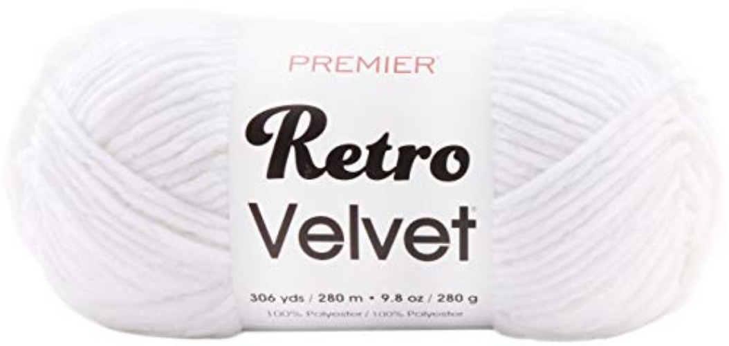 Premier Yarns White Yarn Retro Velvet - White