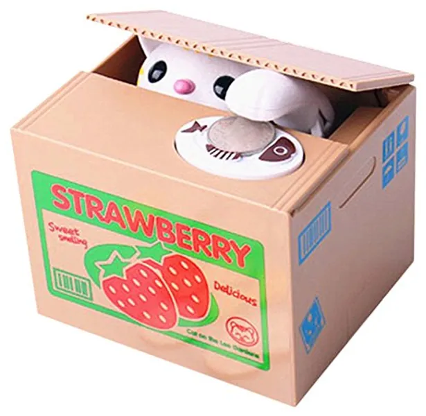 HuanX35 Money Box Cute Itazura Automatic Stealing Coin Cat Big Piggy/Saving Box/Bank/Pot Coins Bank - 