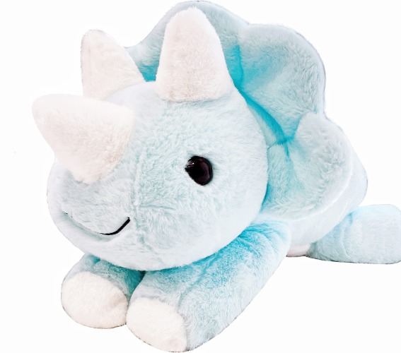 uoozii Weighted Stuffed Animals - Weighted Plush Animals - Cute Weighted Plush Comfort Big Weighted Plushie Toy Gifts for Kids & Adults (Blue Dinosaur, 24" | 4 lbs)