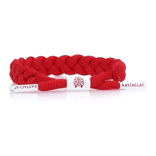 Rastaclat Braided Bracelets for Men and Women - Originals Collection | Adjustable Stackable Bracelets Braided by Hand | Great Gifts for Men, Women, Teens & Couples - Fire | Red - Medium/Large 6-7.5 Inches
