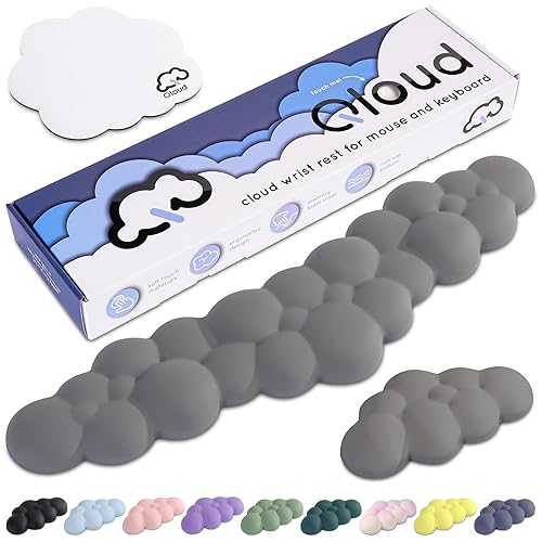Qloud Cloud Wrist Rest Keyboard – Cloud Palm Rest Keyboard Rest Desk Cloud Wrist Pad – Keyboard Wrist Rest for Computer Keyboard Gaming Wrist Rest Cloud Arm Rest Keyboard Wrist Pad - Soft Gray - Soft Gray