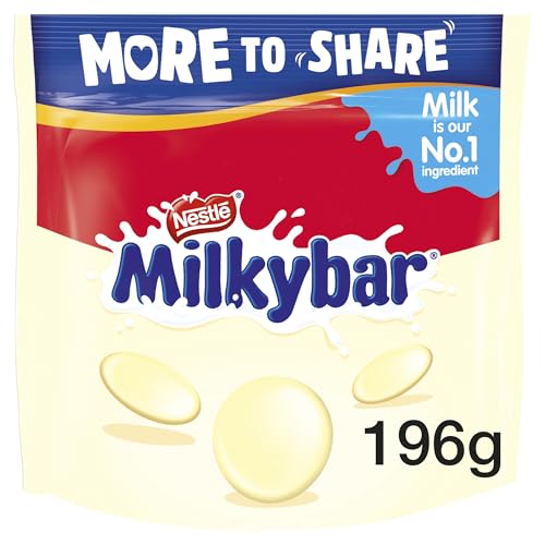 Milkybar White Chocolate Giant Buttons More To Share Bags, 196g - Chocolate - 196 g (Pack of 1)