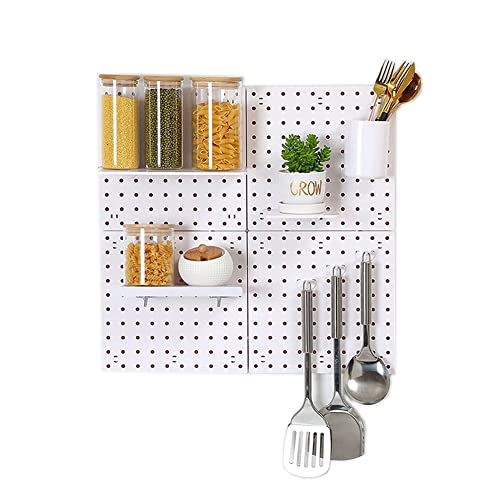 HakGak Pegboard Kit Wall Organizer Modular Pegboard Shelf Display Wall Mount Storage for Garage Kitchen Bathroom Office