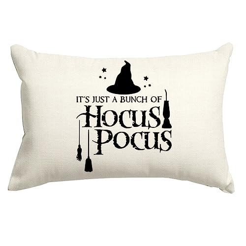 RABUSOFA Halloween Decor Pillow Covers 12x20 Inch/30x50 cm,Fall Halloween Decorations Throw Pillow Covers,Autumn Holiday Party Decorative Cushion Covers,Hocus Pocus Lumbar Pillowcases for Home Couch Sofa Outdoor - 50 x 30 cm - Hocus Pocus