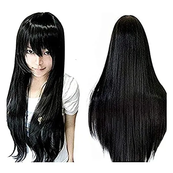
                            Anogol Long Straight Cosplay Wig Synthetic Wig Black Cosplay Wig for Women Cosplay Wig for Cosplay Party Costume Halloween
                        