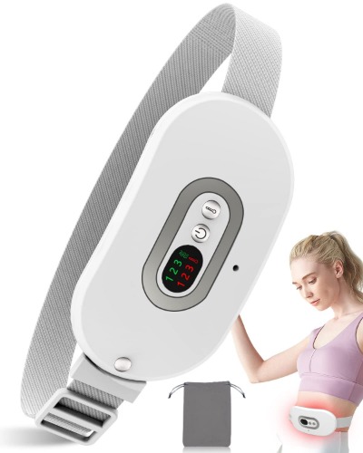 Almohadilla Térmica Menstrual Portátil-ZZCP Almohadilla de Calentamiento Menstrual,Cinturón de Calefacción Recargable por USB,Almohadilla de Calefacción Aliviar el Dolor de Período, para Mujeres y Niñas(Blanco) - Blanco