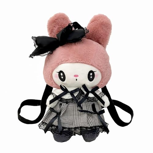 Awcvire Japanese Anime Plush Backpack, 15.7" Cute Cartoon Figure Plush Doll Schoolbag For Kids and Girls, Adorable Plush bag for Series Fans (Pink-B) - Pink-b