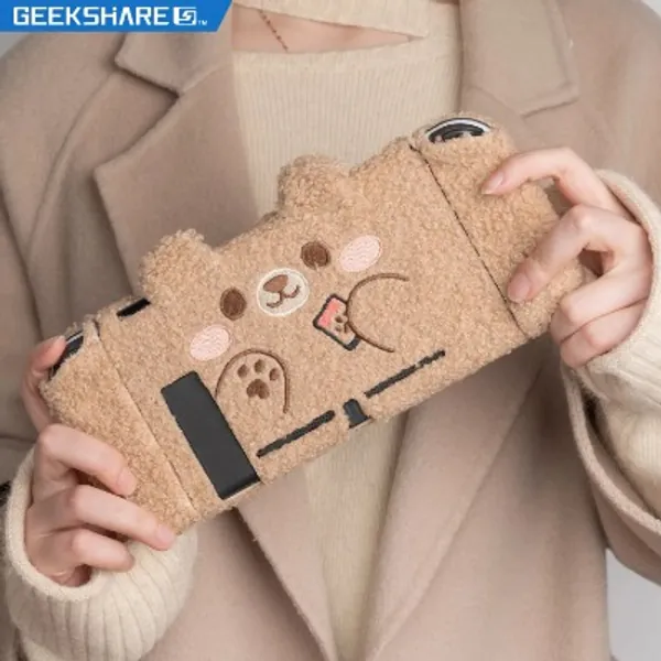 13.59US $ 60% OFF|LIENG GeekShare Nintendo Switch Case Cute Bear Plush Nintend Switch Protective Hard Shell Split Joy con Cover For NS Accessories| |   - AliExpress