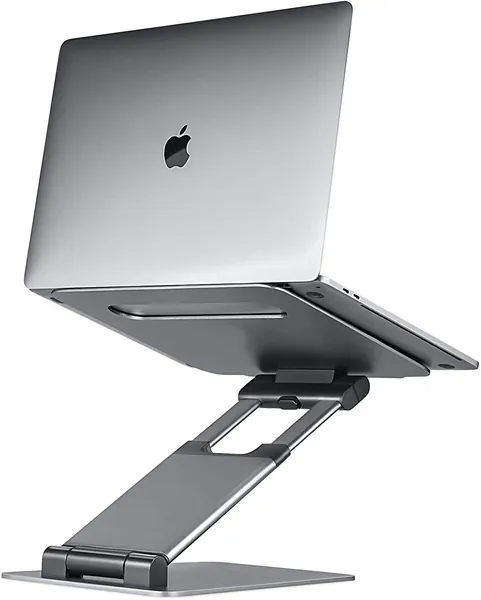 Ergonomic Laptop Stand For Desk, Adjustable Height Up To 20", Laptop Riser Computer Stand For Laptop, Portable Laptop Stands, Fits All MacBook, Laptops 10 15 17 Inches, Pulpit Laptop Holder Desk Stand - Grey