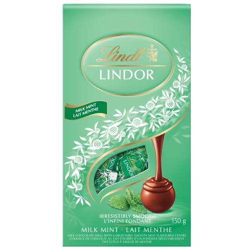 Lindt LINDOR Mint Milk Chocolate Truffles, 150-Gram Bag - Mint Milk Chocolate 150 g (Pack of 1)