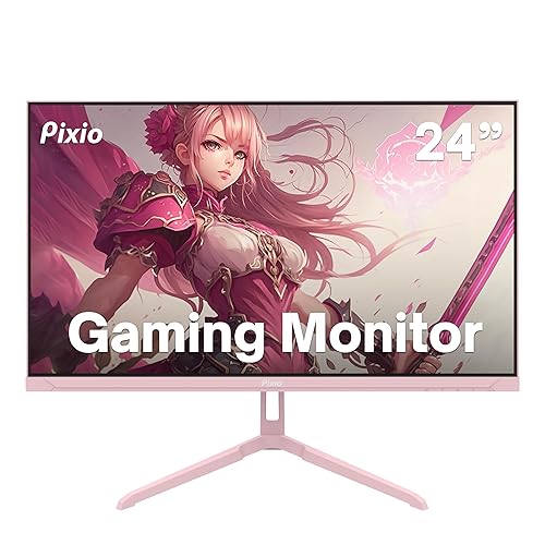 Pixio PX248 Wave Pink 24 inch 200Hz Refresh Rate FHD 1080p Resolution Fast IPS Panel 1ms GTG Response Time Pink Gaming Monitor with Adaptive Sync - 24 inch - [PINK] 24 inch 1080p 200Hz