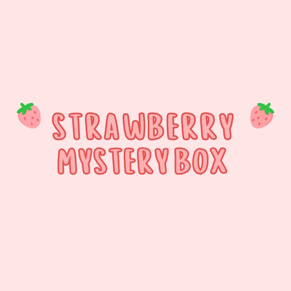 Strawberry Lover Mystery Box - Jewerly, Hair Clips, Stationary, Stickers, Keychain - Strawberry Aesthetic - Goody Bag - Kawaii Gift
