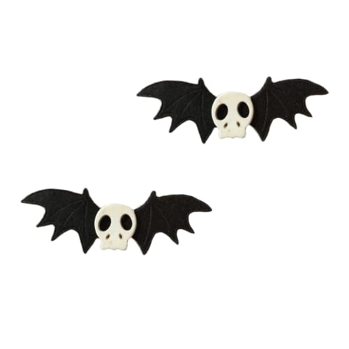 ZHOUMEIWENSP 1pair Halloween Skull Bat Hair Clips Retro Hairpin with Punk Clips Novelty Hair Style Making (Bat Skull) - Bat Skull