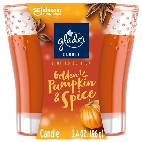 Glade Candle Jar, Air Freshener, Golden Pumpkin & Spice, Limited Edition Scent, 3.4 Oz - Golden Pumpkin & Spice