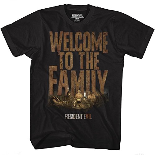Resident Evil Horror Science Fiction Video Game Welcome Black Adult T-Shirt Tee - Medium - Black