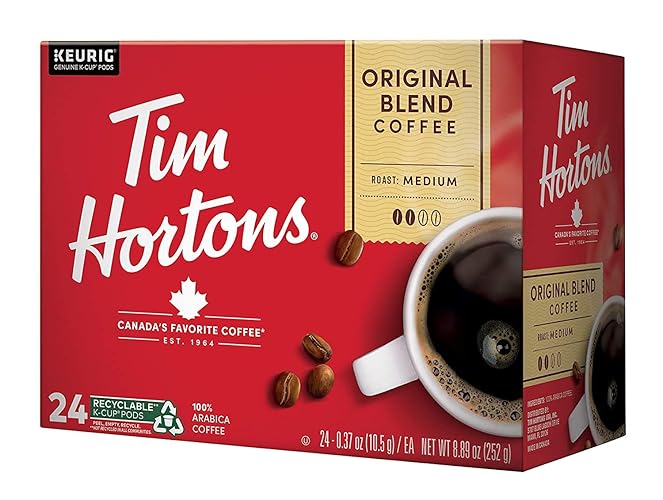 Tim Hortons Original Blend, Medium Roast Coffee, Single-Serve K-Cup Pods Compatible with Keurig Brewers, 24 Count(Pack of 1)(Packaging may vary) - Original - 24 Count (Pack of 1)