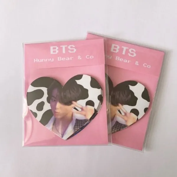 BTS Cow Print Heart Sticker Flakes | Etsy