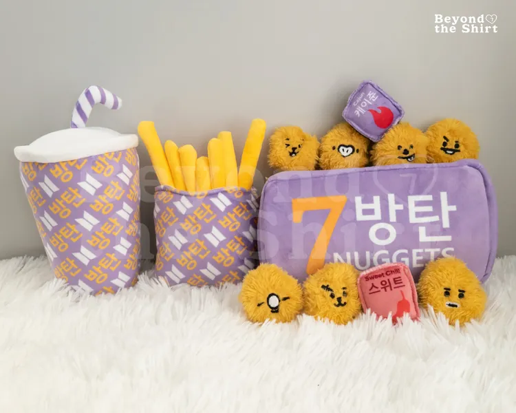 The Meal 12 Piece Plushie Set Nugget Meal Plushie, Room Decor, Accessories