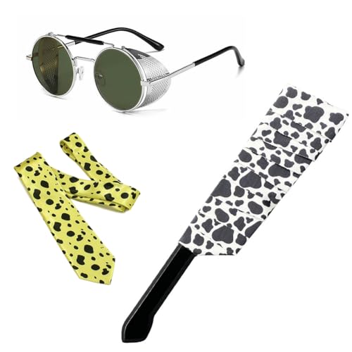 LCCLJEWEER Kento Nanami Cosplay Prop,with Kento Nanami Tie Sunglasses Anime Cosplay Costumes Accessories Props 3pcs - Yellow