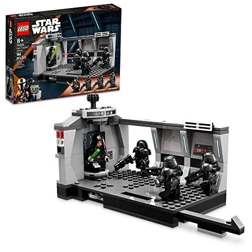 LEGO Star Wars Dark Trooper Attack Set, Mandalorian Toy 75324, with Revolving Elevator, Luke Skywalker Minifigure and Lightsaber, Pretend Play Building Set for Kids Age 8+ Years Old - Multicolor