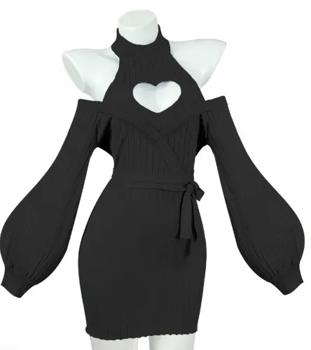 HEART MELT SWEATER AH023 | XL / Black