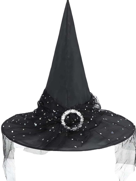 1pc 's Lace Mesh Face-covering Decorative Hat For Mysterious Witch Or Magician Costume, Suitable For Parties Or Performances