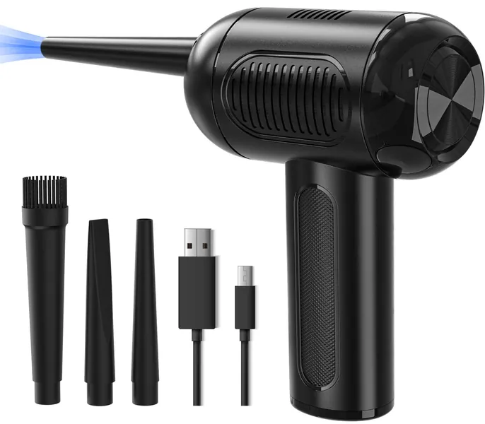 MTRACE Compressed Air Duster - Cordless Electric Air Duster Rechargeable, Strongest 6000mAh Battery Powerful 50000RPM and 65W Fast Charging Two Smart Start Modes