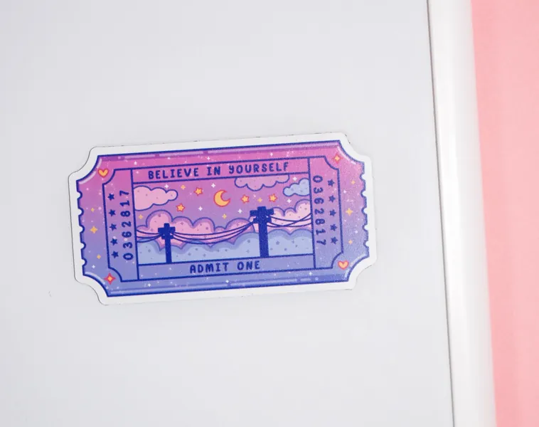 Ticket Aesthetic Cute Fridge Magnet