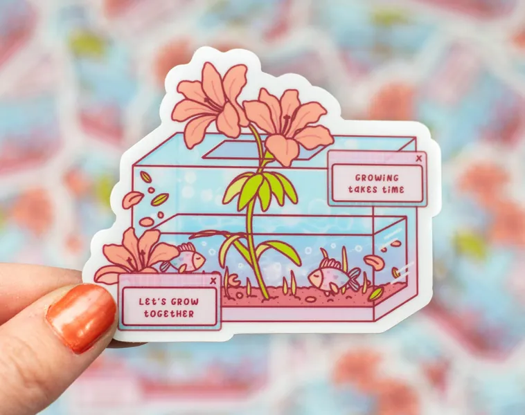 Fish Tank Cute Aesthetic Vinyl Sticker