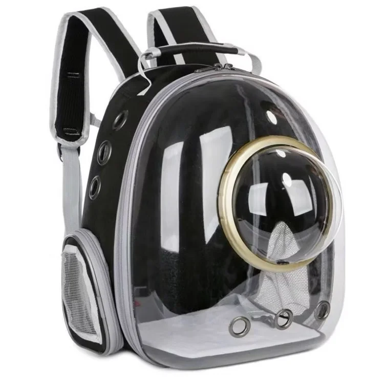 Pet Carrier Backpack with Hands-Free Design - Black