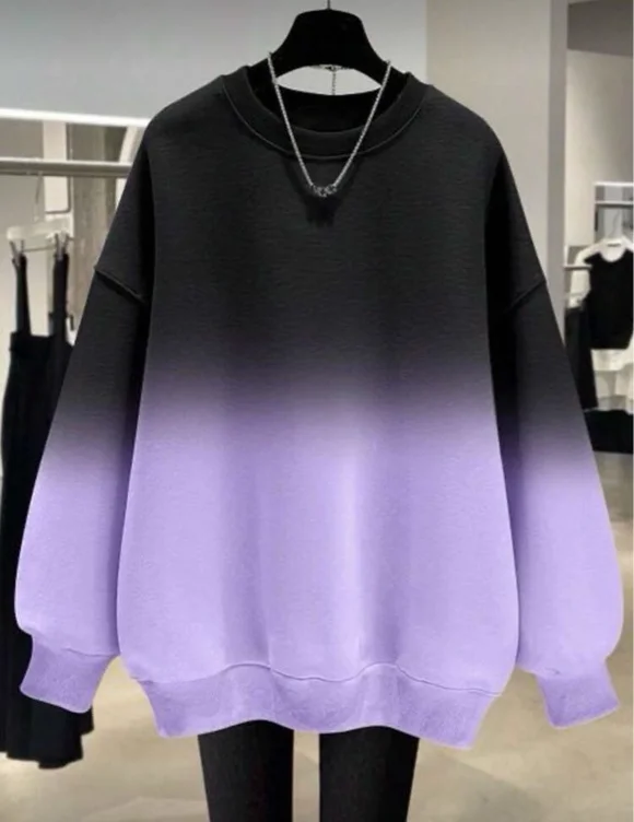 Ombre Regular Fit Women Crew Neck Sweatshirt