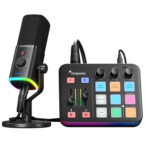 Maono G1 Neo Sound Card Audio Mixer with PD100X Dynamic Microphone