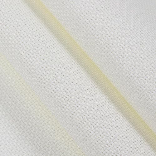 KCS 16CT Counted Cotton Cross Stitch Aida Cloth Fabric (19" x 28",Antique White) - Antique White - 19" x 28"