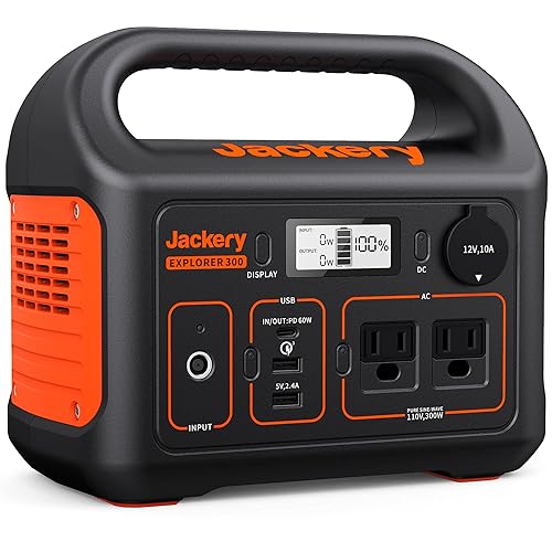 Jackery Portable Power Station Explorer 300, 293Wh Backup Lithium Battery, Solar Generator for Outdoors Camping Travel Hunting Blackout (Solar Panel Optional) - E300