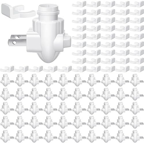 Tuanse 50 Sets Plug in Night Light Module White Night Light Base with Shade Mounting Clip Plastic Lights Rotating Base for Making Your Own Decorative - 50