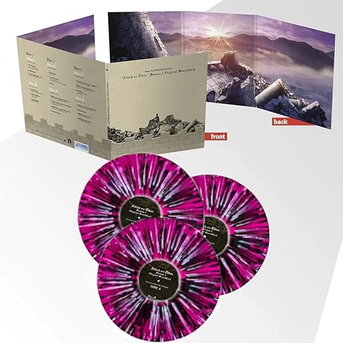 Attack on Titan Season 2 Original Soundtrack Violet with Black White Sunset Splatter Numbered