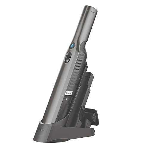Shark WV201 WANDVAC Handheld Vacuum, Lightweight at 1.4 Pounds with Powerful Suction, Charging Dock, Single Touch Empty and Detachable Dust Cup,Graphite, Slate - Slate