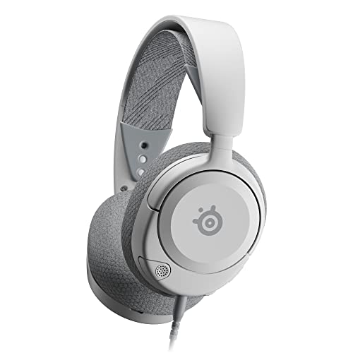 SteelSeries Arctis Nova 1 - Gaming Headset for PC, PS5, PS4, Switch, Xbox - Hi-Fi Drivers - 360° Spatial Audio - AirWeave Memory Foam Ear Cushions - Ultra Lightweight - White - 3.5mm for PC & Switch - White
