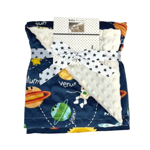 Baby Blanket new born essential, good size 75 x 120cm, suitable for pram, cot, travel, easy to wash and bright design.,Blue