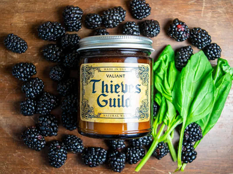 Thieves Guild Soy Wax Candle | Geek Gift | Dungeons & Dragons | Rogue | Gamer Candle | Tonka | Anise | Black Currant | Blackberry | Basil
