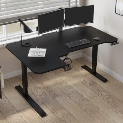Inbox Zero Daycia Height Adjustable L-Shape Standing Desk | Wayfair