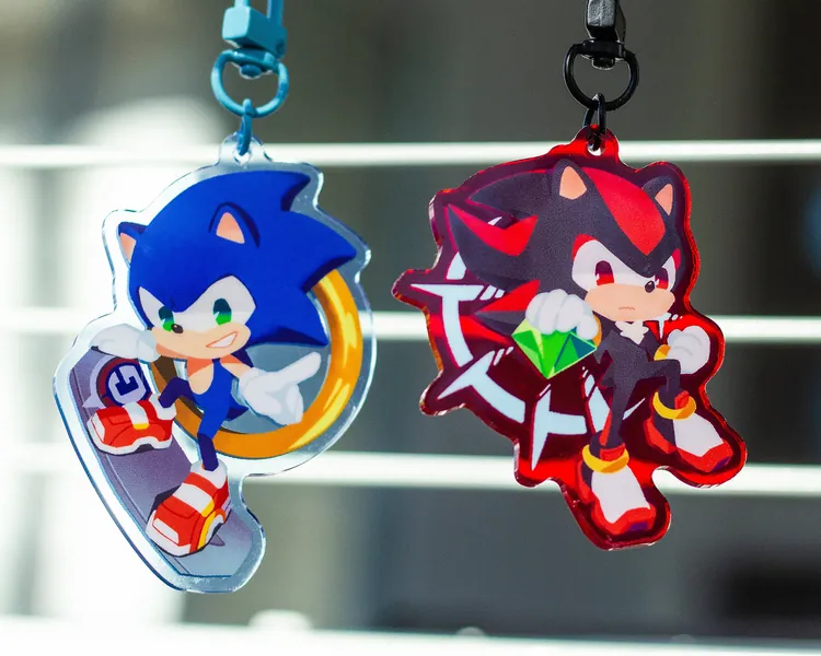 Sonic & Shadow the Hedgehog Acrylic Keychain Charm