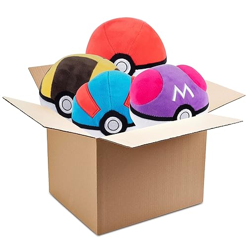 Pokemon 5" Poke Ball Plush Assorted Blind Box 2-Pack - Receive 2 of 4 Pokeball Toy Styles - Poke, Master, Ultra, Great - Officially Licensed - Easter Basket Stuffer Gift for Kids, Boys, Girls - 2+