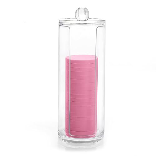 HBlife Round Cotton Pad Holder Dispenser Container Acrylic Cosmetic Makeup Organizers