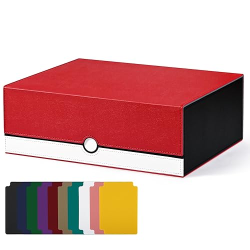 UAONO Card Storage Box for Trading Cards, 1800+ PU Leather Commander Card Deck Case, Magnetic Closure Card Holder 
