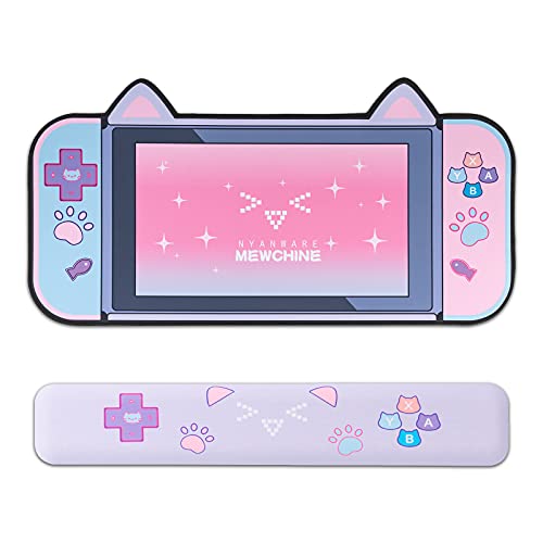 GeekShare Cute Wrist Rest Support Mouse Pad Set- Non-Slip Rubber Base and Lightweight Memory Foam Wrist Rest for Keyboard and Mouse, Perfect for Gaming,or Home Office Work(Mousepad & Wrist Rest)